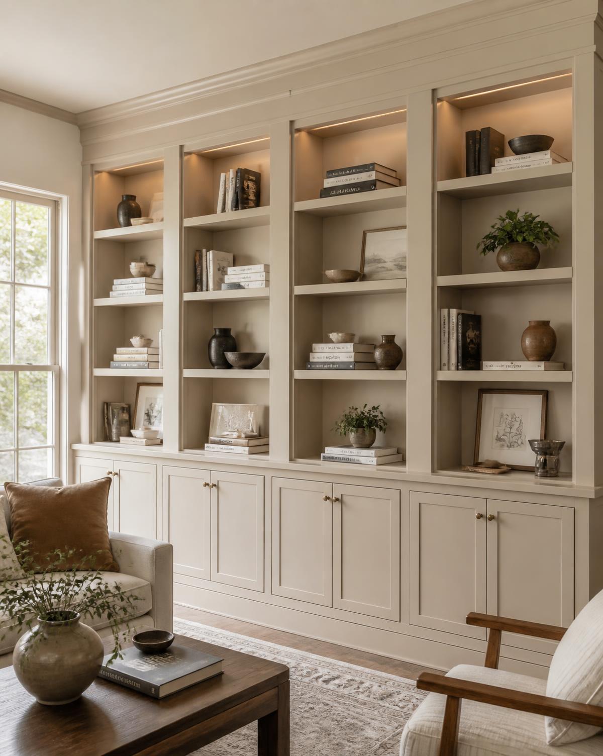 Custom pantry storage cabinetry with adjustable shelving